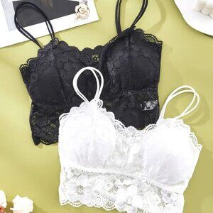 2pcs laced backless cami bras for women size M